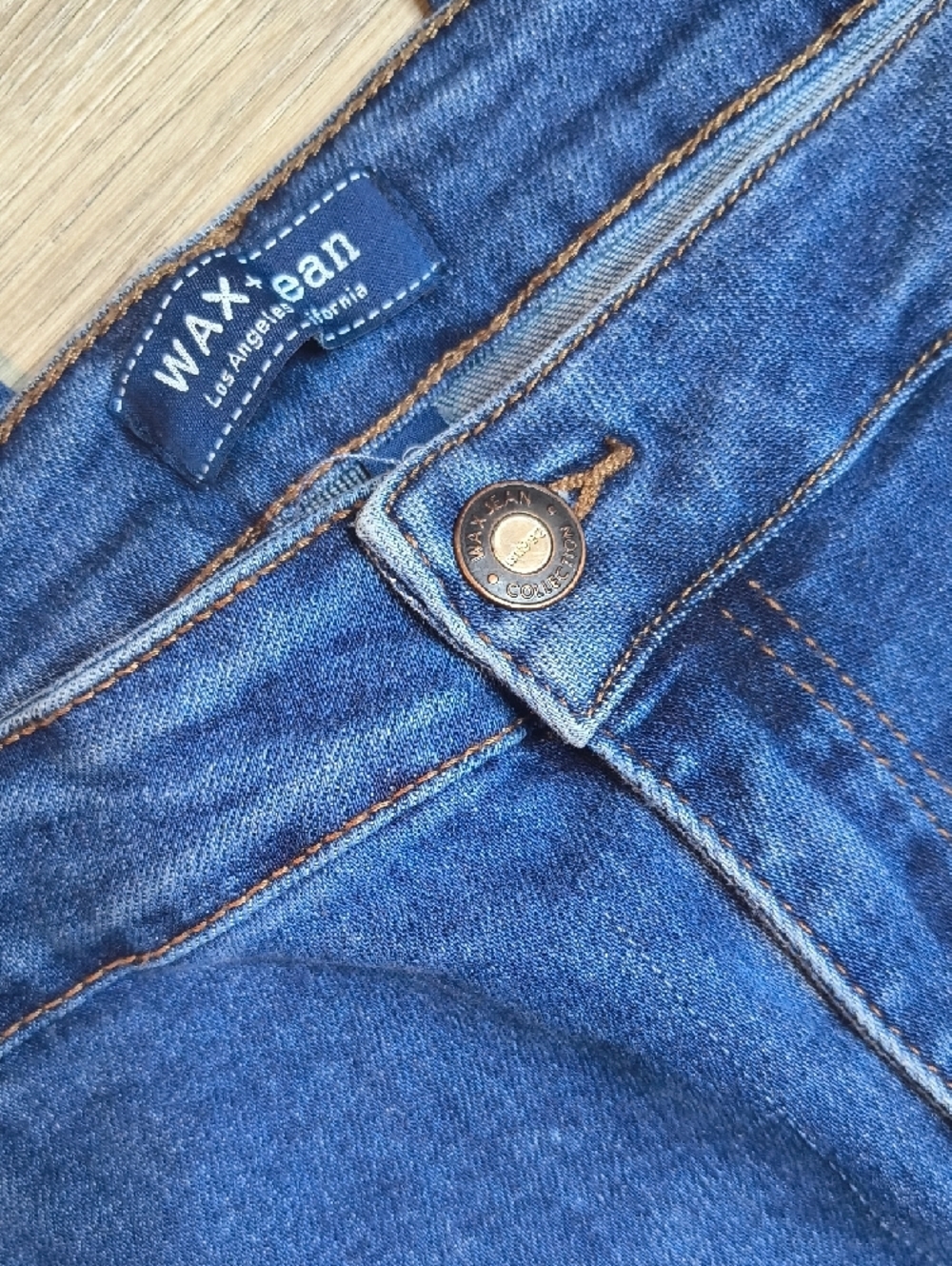 High Rise w/27" Inseam Skinny Wax Denim Jeans Size 16 sac357